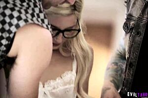 petite teen girlfriend piper perri joins boyfriends classmates orgy