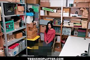 Security Officer Catches Sexy Black Teen Shoplifter