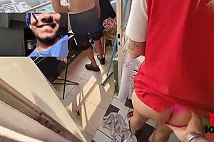 Couple fucking on balcony and I joined the fun, Caah Kabulosa with Casal Kabuloso