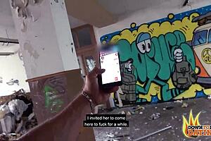 Tattooed Milf Adrienne Bends Over and Fucks Stranger in Abandoned Building