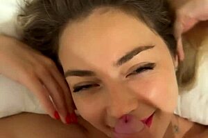 he shakes his big dick teasing the cute blonde