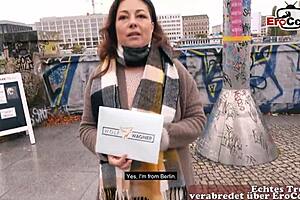 plump german milf picked up on street in fishnets and stockings