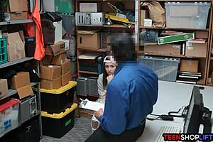 Security Guard Catches Tiny 18+ Teen 18+ Stealing From The Store