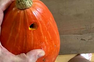 This guy went wild sticking it into a pumpkin for kicks.