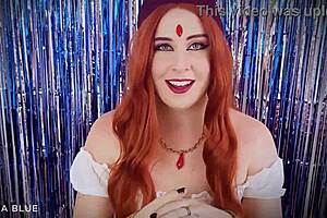 fortune teller giving jerk off instructions in costume