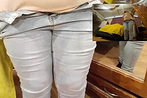 The milf gets groped for cash in this voyeur scene