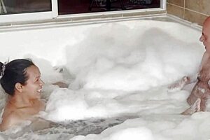 Peeping on neighbors bathing in jacuzzi for 4k voyeur thrill with agarabas and olpr