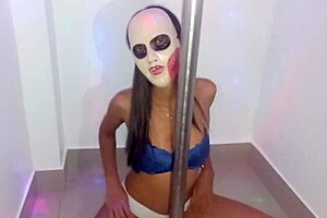 She wears a uniform to pass math, then dances sexily in the hotel for real homemade porn.