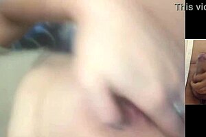 Hornythickgirl masturbates her ass in a steamy video call.