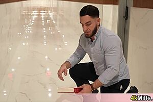 skinny and nympho erin everheart doing her nasty pantyhose fuck routine with a lucky stranger - wow, rough blowjob and ass fucking!