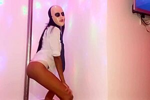 She wears a uniform to pass math, then dances sexily in the hotel for real homemade porn.