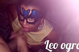 Wow! Chubby Portuguese Beauty Sucks for Hot Cum!