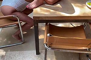 Anissa Kate, Megane Lopez, and Angel Emily swallow Mike Angelo's cum after triple blowjob.