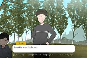 Camp adventure with big tits mom in extended game, joined by my friend