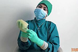 Nurse Teases Patient With Latex Gloves