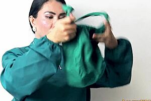 Nurse Teases Patient With Latex Gloves