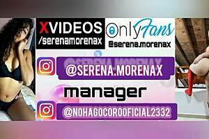 latina teen starts playing online, ends with dildo in her pussy, follow serena morenax