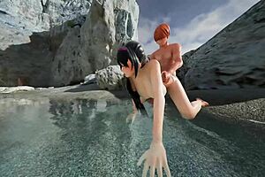 Emilia's Playroom Hentai Game Ep 2 On Beach