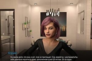 in this bound gameplay part 10, the big tit girl gets cum on her boobs in the bathroom party