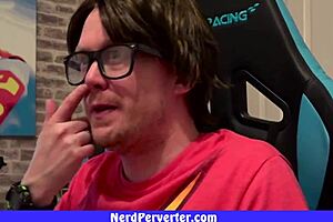 this geek with glasses needs two girls for a threesome!