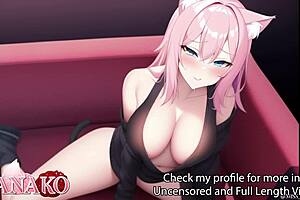 Asmr audio i get so shy doing this for the first time catgirl bj asmr with big tits sucking