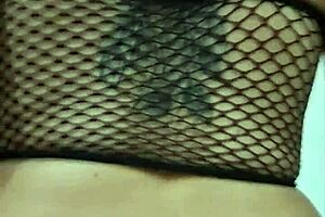 Latina wife celebrates follower win with an excited jump