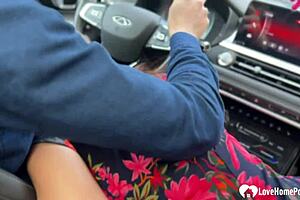 Uber driver and boyfriend take turns fucking me bent over in doggystyle threesome.