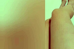 this shy teen with red pedicure is showing off her sexy legs and feet on camera