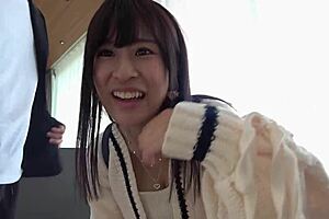 Busty Japanese girl gets choked and spanked to orgasm