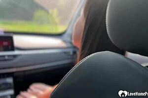 Uber driver and boyfriend take turns fucking me bent over in doggystyle threesome.