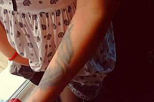 hot milf pulls pantyhose up full of cum cum on pantyhose