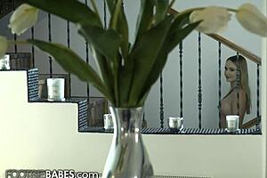 Russian bombshell kaisa nord intensely repays anal favour with powerful footjob