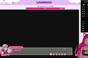 Vtuber LewdNeko explores futanari cock in dick dine and dash game