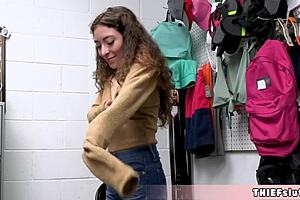 Pretty Amber Caught Shoplifting, Offers Tiny 18+ Pussy to Cop