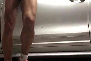 Spying on gay gym activities in the garage