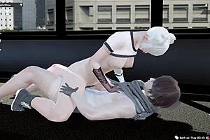 I can't believe I'm fucking this 3D babe so hard, sucking her tits and all