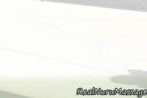 Hey, watch this creampied masseuse riding hard