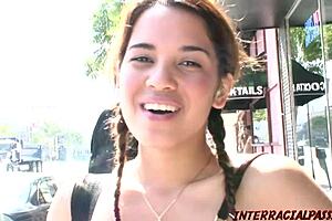 This teen Latina is taking Blackzilla's monster dick with enthusiasm! 😍