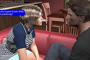 Matt casually plays with the bus stop girl, doing body shots and having sex