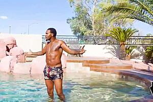 i'm the hot milf helena price diving into muff and milking rome major's big black cock in doggystyle by the pool