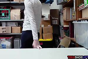 Redhead teen caught shoplifting by mall cop