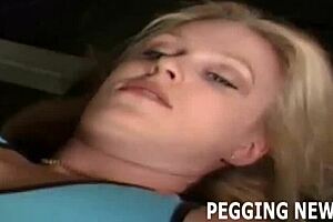 Girl fucks guy hard with dildo in femdom pegging session!