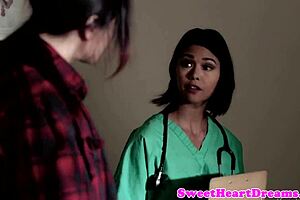 Salacious lesbian babes strapon before muff diving and cunilingus in storyline