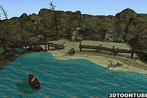 foxy 3d lesbian babe gets licked on boat 😍