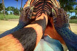 tiger gets lizard off multiple times in wild furry action