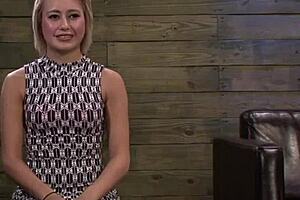 Lezdom Dominates Sub with Strapon After Cage.