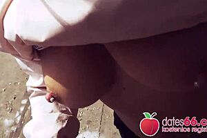 German teen Lena Nitro gets fucked in public bar POV