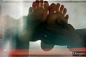 Deeper Mistress Eliza Satisfies Submissive's Foot Fetish Desires