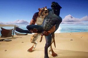 tiger gets lizard off multiple times in wild furry action