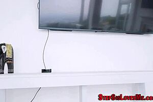 teen 18+ stepsis gets mouth jizzed after blowjob